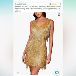 Gold fringe dress